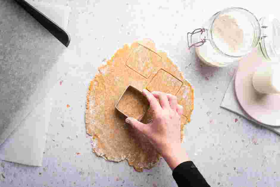 Cinnamon Graham Crackers Recipe:
Use a square 2 ½-inch cutter to cut out squares.
