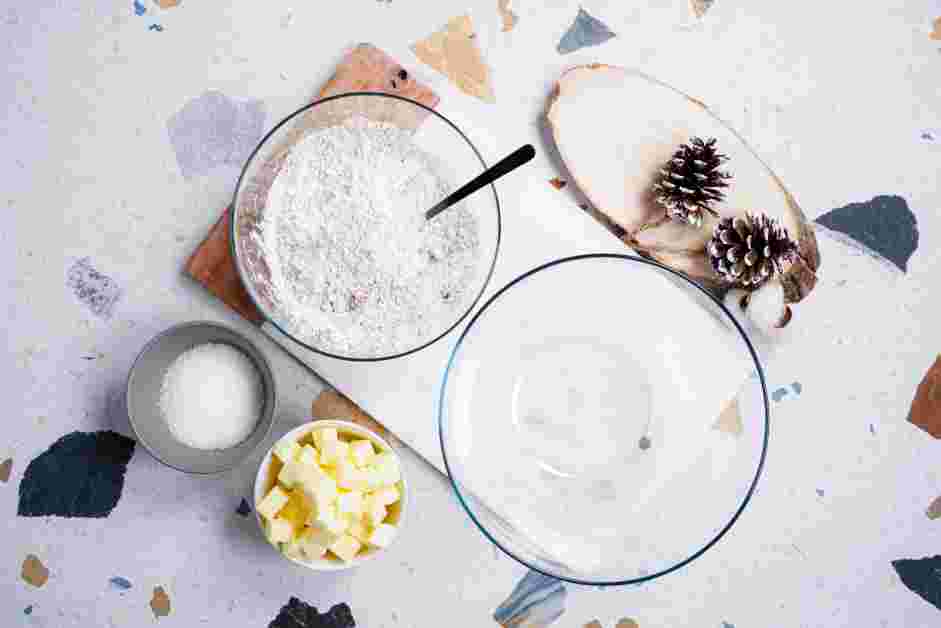 Snowball Cookies Recipe:
Add the flour, nutmeg and salt into the bowl and whisk until combined.