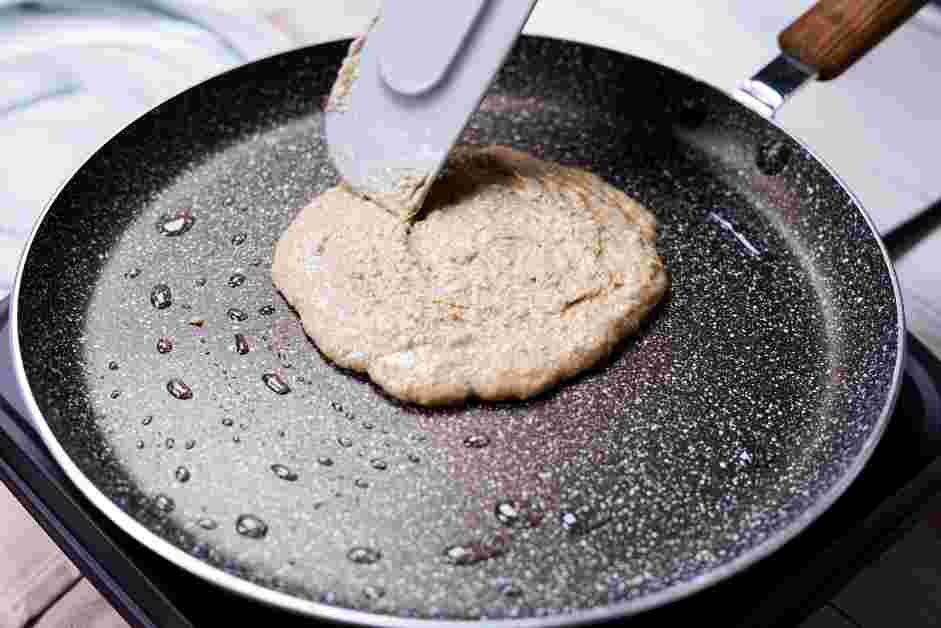 Vegan Pancake Mix Recipe: 
Heat a nonstick griddle or skillet over medium heat.