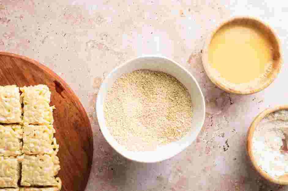 Fried Mac and Cheese Recipe: In a third shallow bowl, place the panko.