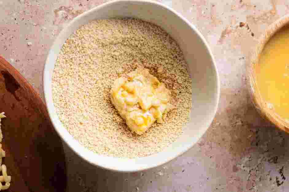 Fried Mac and Cheese Recipe: 
Finally, thoroughly coat the macaroni cubes with the panko.