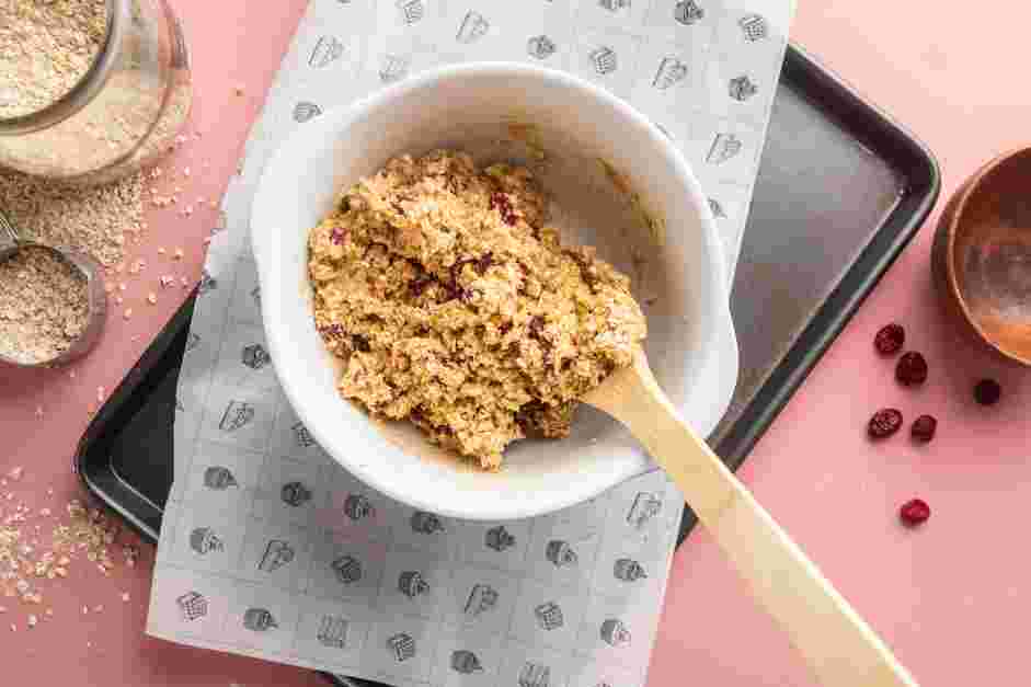 Oatmeal Cranberry Cookies Recipe: 
Add the whole oats and dried cranberries.