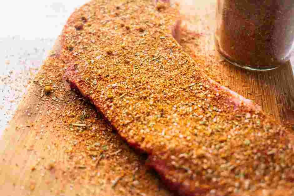 Brisket Dry Rub Recipe: Apply the dry rub liberally to the trimmed brisket, being sure to press the rub into the top, bottom, and sides of the meat.