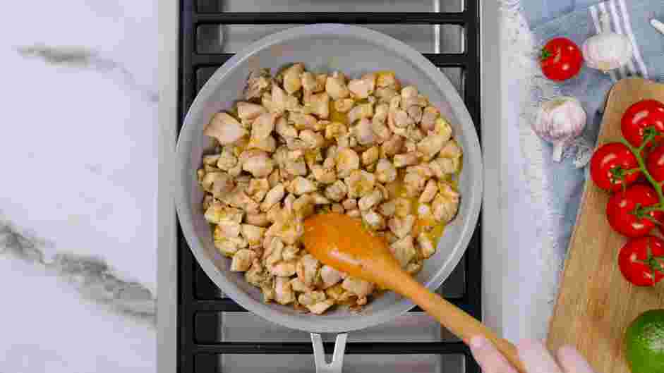 Keto Enchiladas Recipe:
Return the skillet with the remaining onion mixture to medium heat and add another tablespoon of oil.