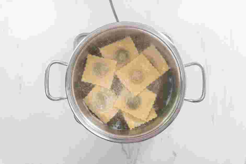 Mushroom Ravioli Recipe: 
Cook the ravioli in the boiling water for 4 minutes.