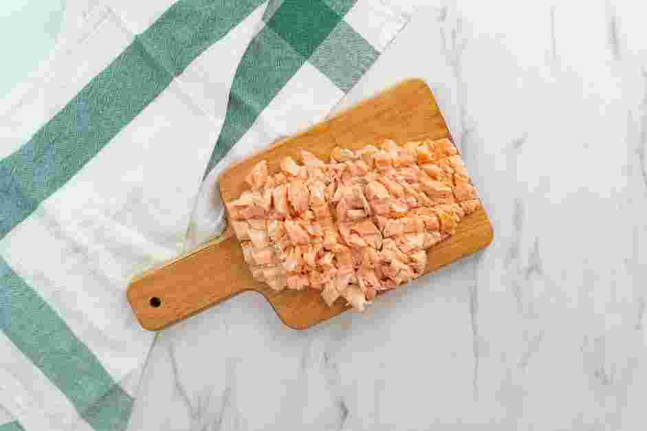 Salmon Rillettes Recipe: Drain and shred the salmon.