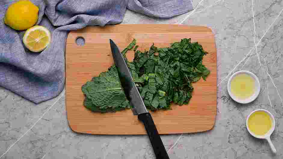 Lemon Kale Salad Recipe: Prepare the kale.