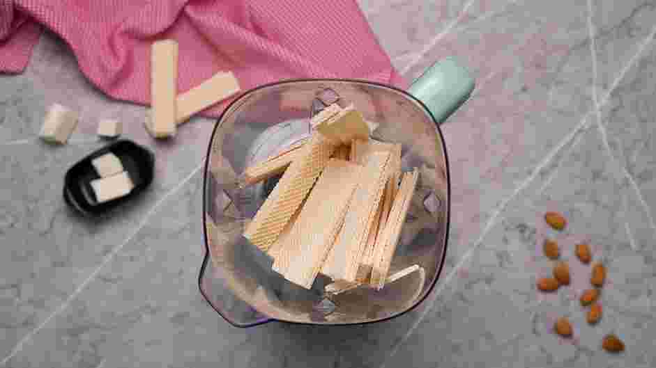 White Chocolate Truffle Recipe:
In the jar of a blender or a food processor, add the vanilla wafers and pulverize the wafers into medium-fine crumbs.