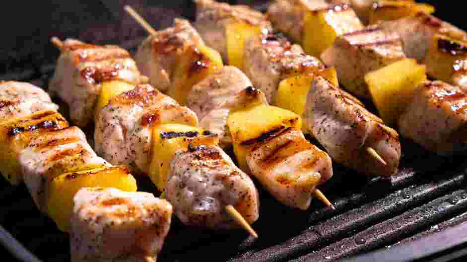 Grilled Pineapple Chicken Recipe: Preheat the grill to medium-high heat and brush the grill with high-heat oil.