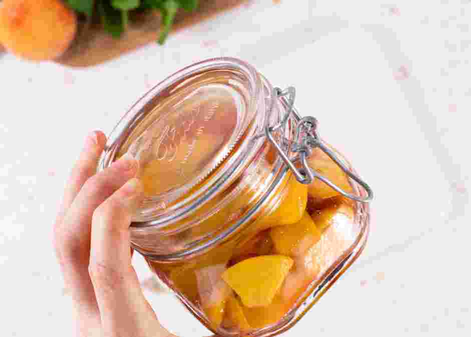 Peach Tea Recipe: 
Transfer the peach slices and the syrup to an airtight container and store in the refrigerator.