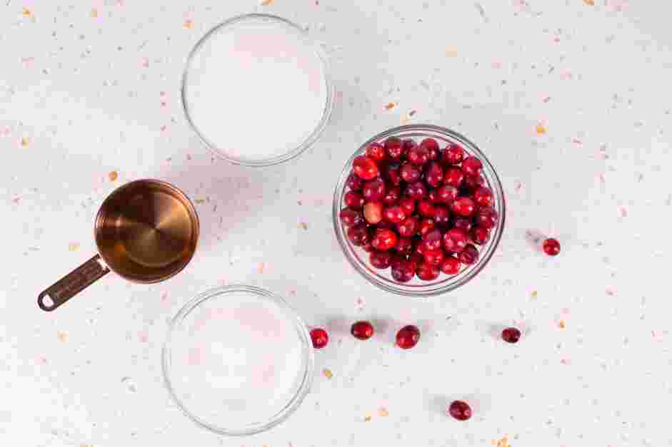 Sugared Cranberries Recipe: Measure and prep all ingredients.