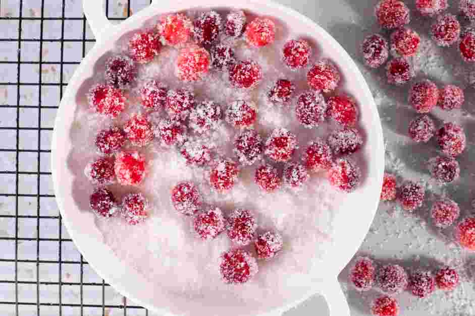Sugared Cranberries Recipe:
Line a sheet pan with parchment paper.