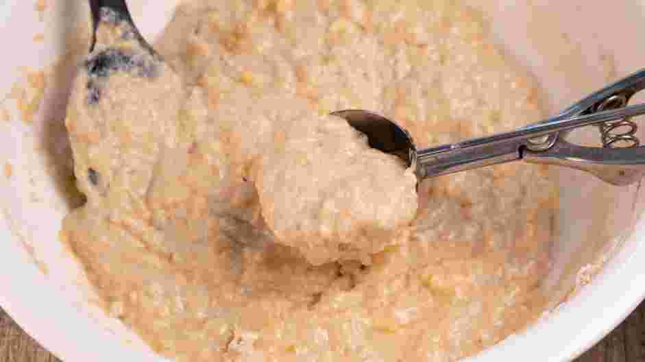 Banana Fritters Recipe:
In a large skillet at least 3-inches deep, heat the oil to about 320°F over medium-high heat.