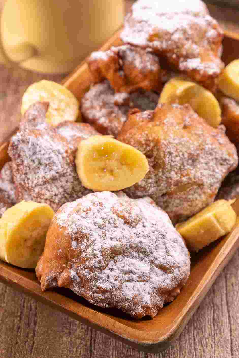 Banana Fritters Recipe: Cool slightly and dust with powdered sugar, if desired, before serving.