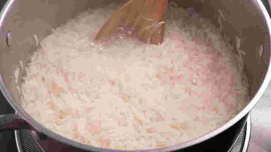 Herb Rice Recipe: 
Bring 8 cups of water and 2 tablespoons of salt to a boil in a large stockpot.