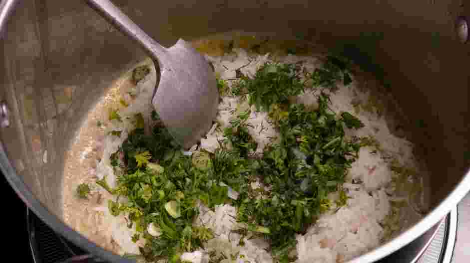 Herb Rice Recipe: In the same pot, heat ⅓ cup the butter.