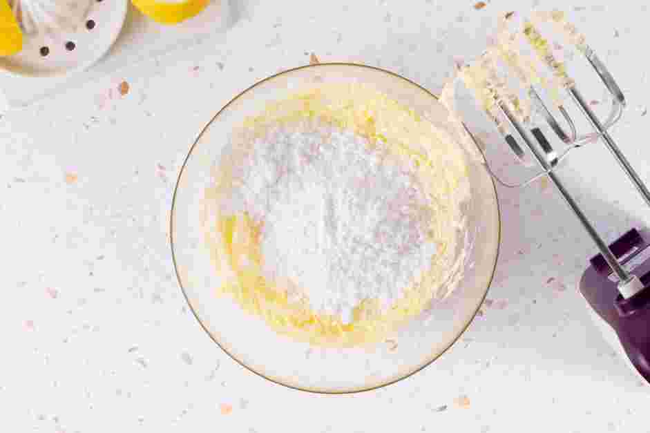 Lemon Shortbread Cookies Recipe:
With the mixer off, add confectioners' sugar, then gradually work up to medium speed and beat until smooth, about 1-2 minutes.