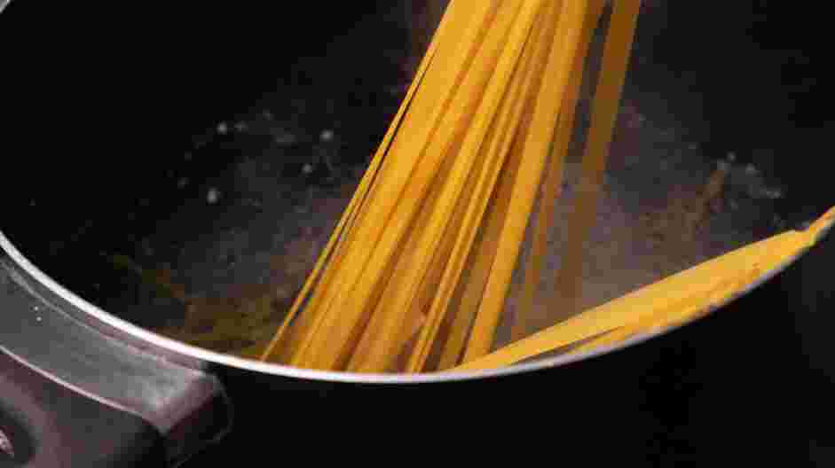 Linguine with Clam Sauce Recipe: 
Cook the pasta until al dente and reserve &frac12; cup of the pasta water.