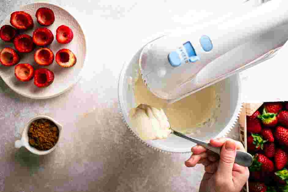 Cheesecake Stuffed Strawberries Recipe:
Add the heavy cream and beat until just combined.