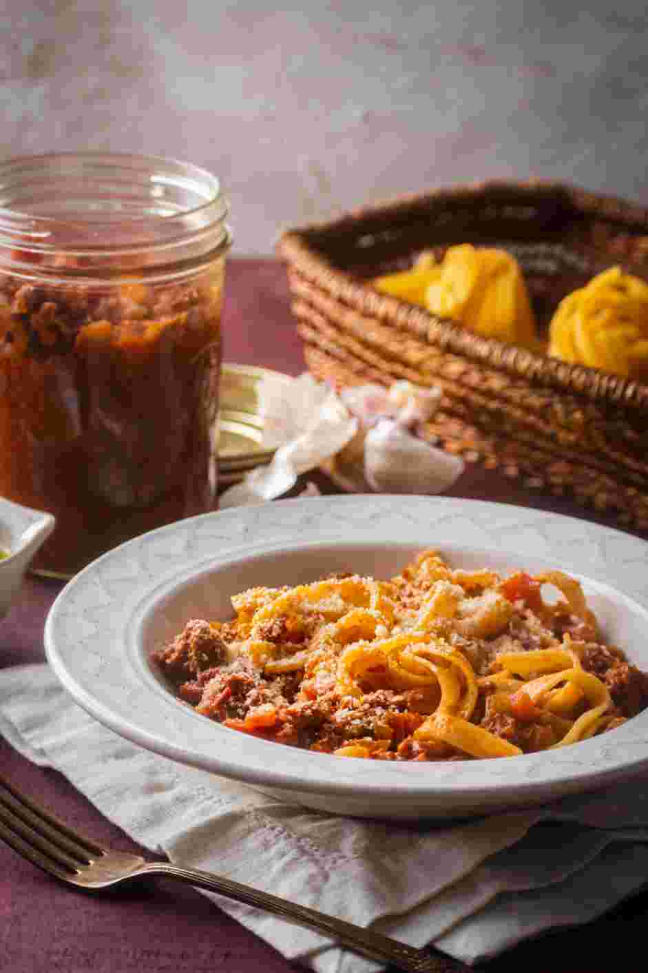 Ragu Alla Bolognese Recipe: The finished product will be a thick, intense red sauce.