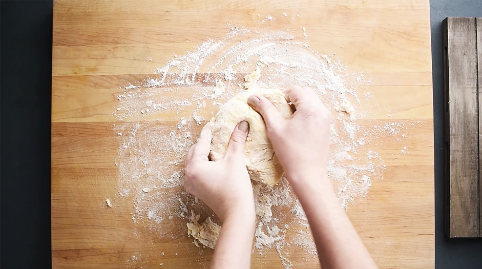 Lasagna Sheets Recipe: 
Use your hands to incorporate the flour into the eggs a little at a time until the dough forms a shaggy mass.