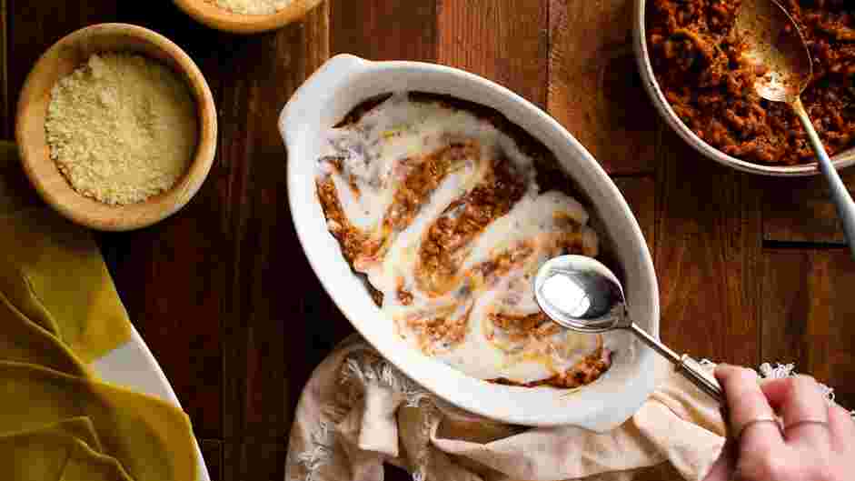 Bechamel Lasagna Recipe: Layer a scoop of