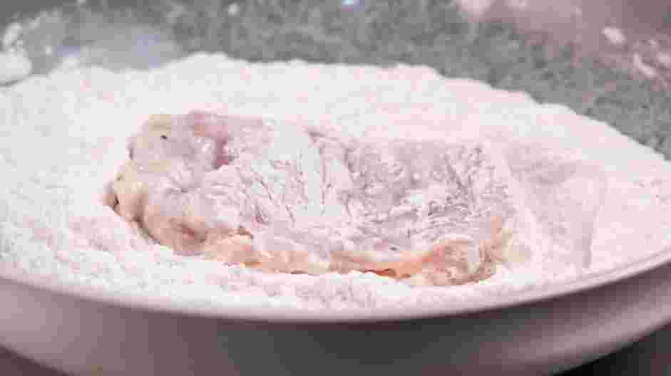 Buttermilk Chicken Sandwich Recipe:
Remove the chicken from the buttermilk marinade and let the excess marinade drip off before dredging it in the flour mixture.