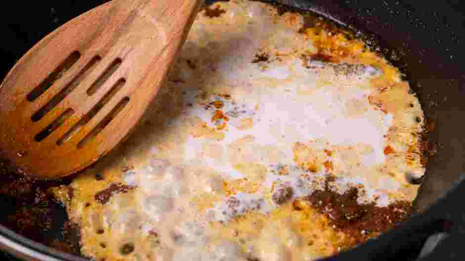 Chicken Massaman Curry Recipe:
Slowly add the coconut milk, ⅓ cup at a time.