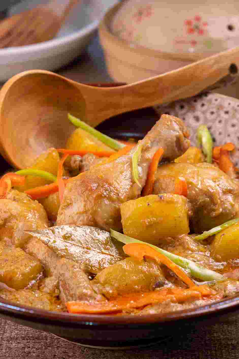 Chicken Massaman Curry Recipe: Remove the bay leaves and cinnamon sticks.