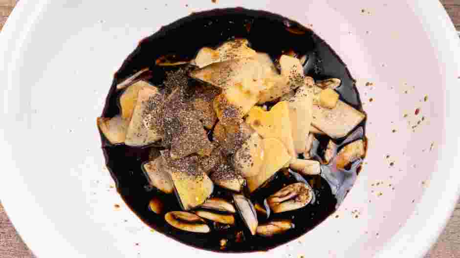 Chinese Roast Pork Recipe:
Make the marinade.