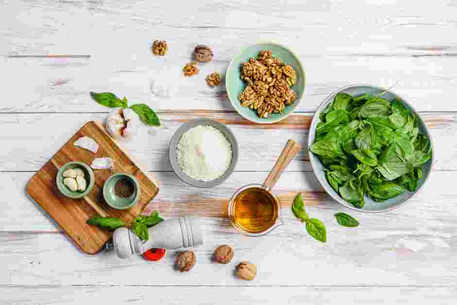 Walnut Pesto Recipe: Preheat the oven to 350°F.