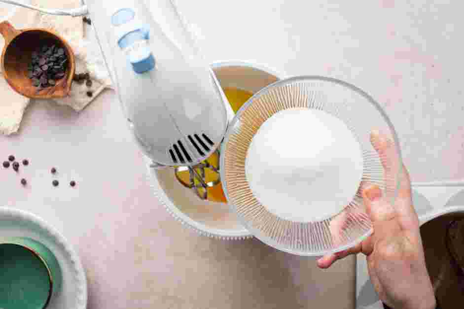 Chocolate Flan Recipe:
In the bowl of a stand mixer fitted with the whisk attachment or in a bowl with an electric mixer, add the eggs and sugar.
