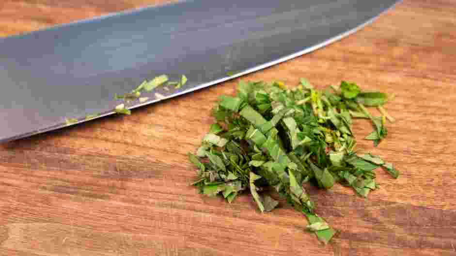 Creamy Shrimp Pasta Recipe:
Wash the basil and pull off the leaves.