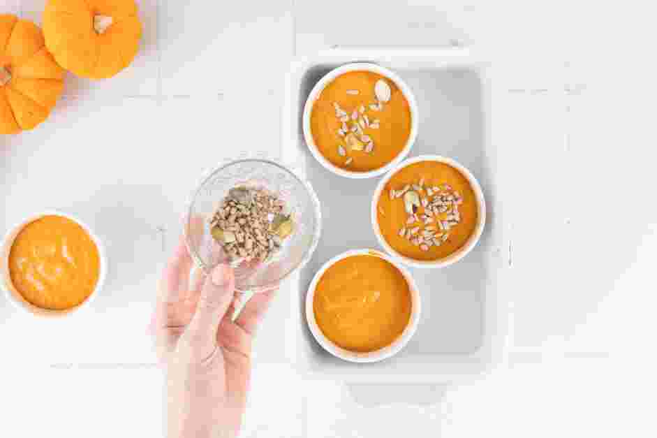 Pumpkin Custard Recipe:
Place the ramekins in a shallow baking dish, such as a lasagna pan.