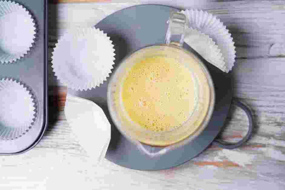 Yellow Cupcake Recipe:
In a measuring cup, whisk together the ¼ cup of buttermilk, extra-large eggs, egg yolk and vanilla extract until well combined.