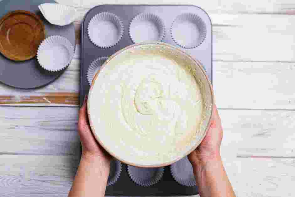 Yellow Cupcake Recipe: 
With the mixer on low speed, slowly drizzle in the buttermilk mixture, scraping down the sides of the bowl as needed.