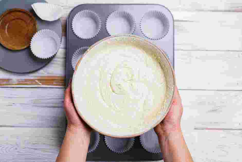 Yellow Cupcake Recipe: 
With the mixer on low speed, slowly drizzle in the buttermilk mixture, scraping down the sides of the bowl as needed.