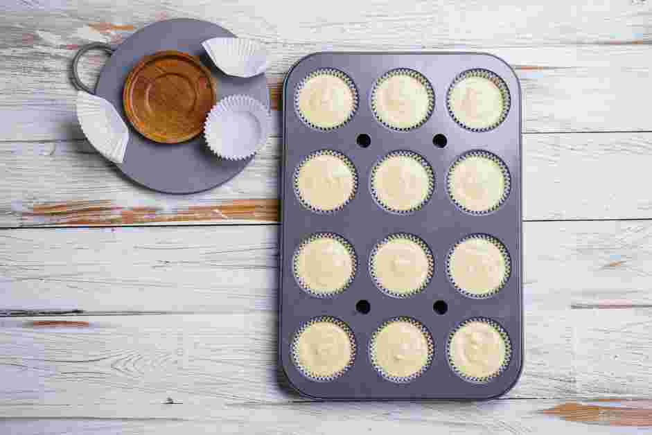 Yellow Cupcake Recipe: Fill each cupcake liner to about ⅔ full.