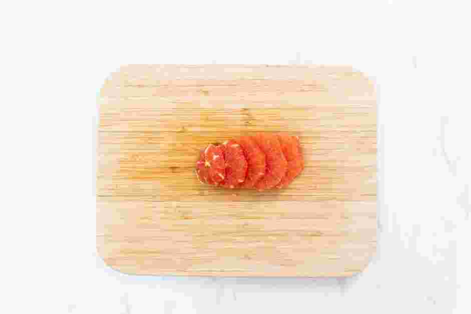 Citrus Salad Recipe:
Lay the fruit on its side and thinly slice the grapefruit into rounds.