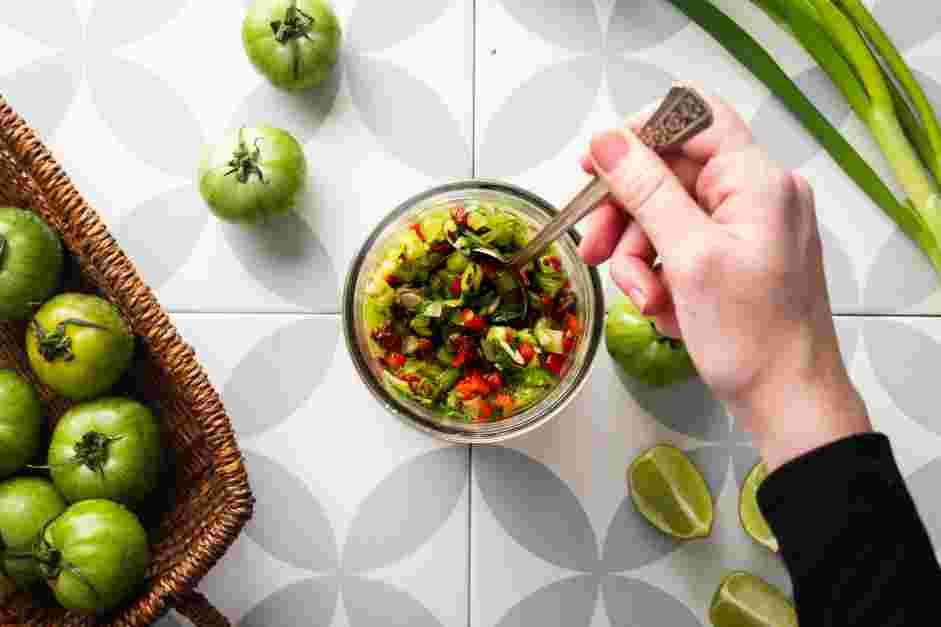 Tomatillo Red Chili Salsa Recipe: Mix to combine thoroughly.