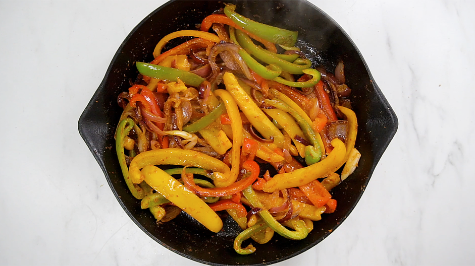 Vegetarian Fajitas Recipe: Cook until the vegetables are slightly softened, about 5-7 minutes.