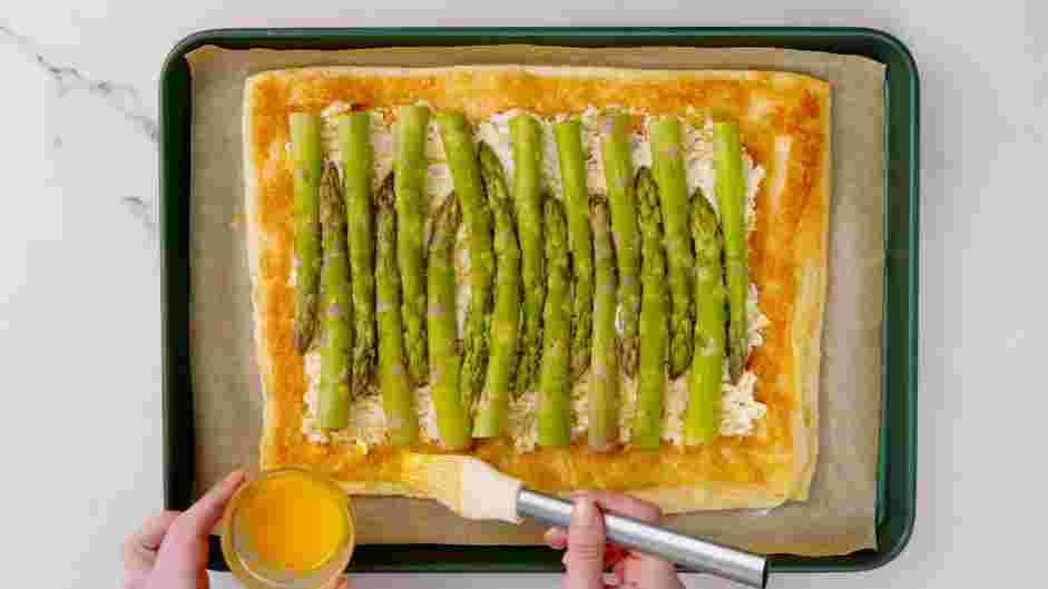 Asparagus Tart Recipe: 
In a small bowl, whisk together the egg yolk and water to make an egg wash.