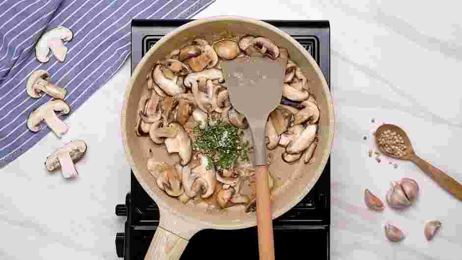 Mushroom Ragout Recipe: Add sherry vinegar, basil and parsley.