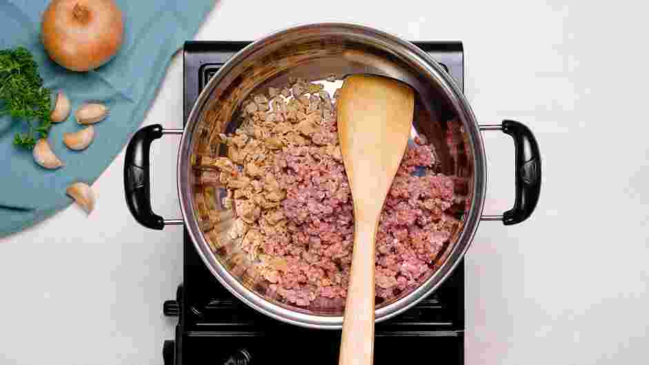 Rigatoni Bolognese Recipe:
Make the bolognese sauce.