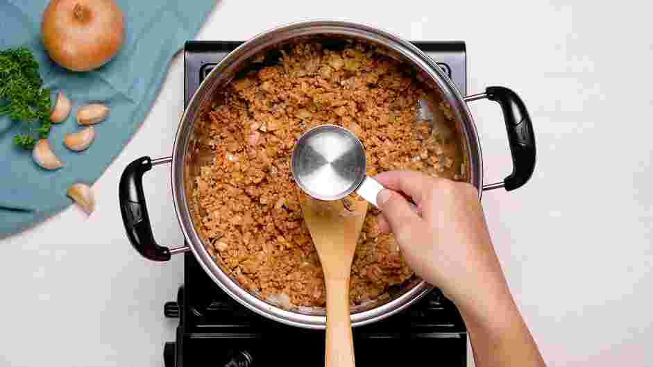 Rigatoni Bolognese Recipe: 
Add the water.