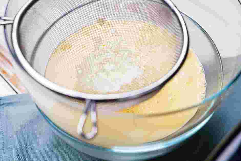 Blueberry Ice Cream Recipe: 
Strain the custard through a fine-mesh strainer into the prepared 2-quart bowl and stir until cool.
