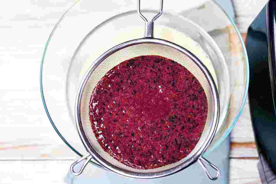 Blueberry Ice Cream Recipe: 
Strain the blueberry puree through a fine-mesh strainer into the custard base.