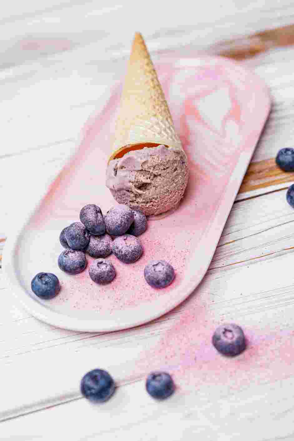 Blueberry Ice Cream Recipe: Enjoy right away or transfer to a freezer-safe container to chill until firm.