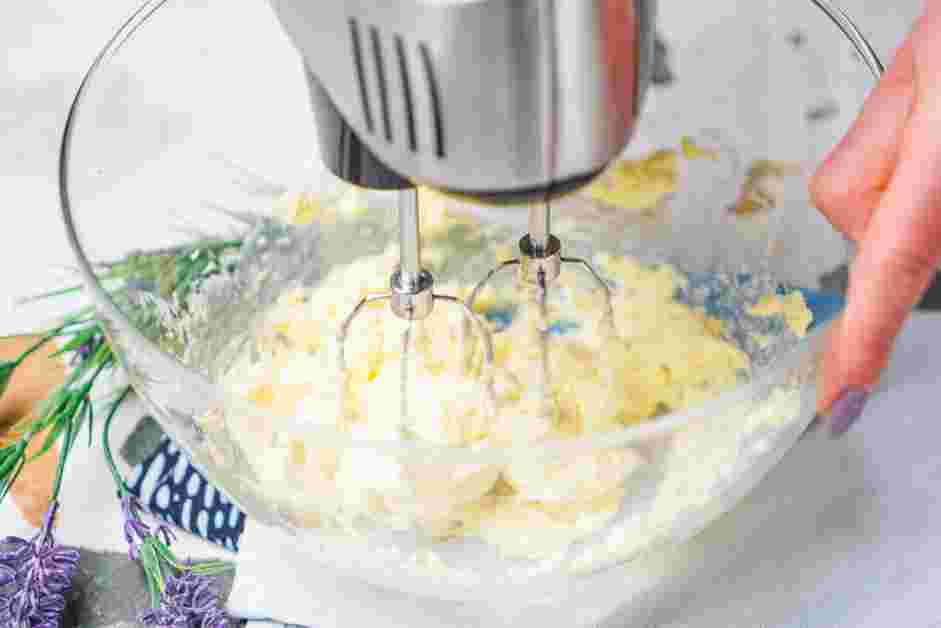 Lavender Shortbread Recipe:
In a large mixing bowl using a hand-held electric mixer, cream the butter until light and fluffy.