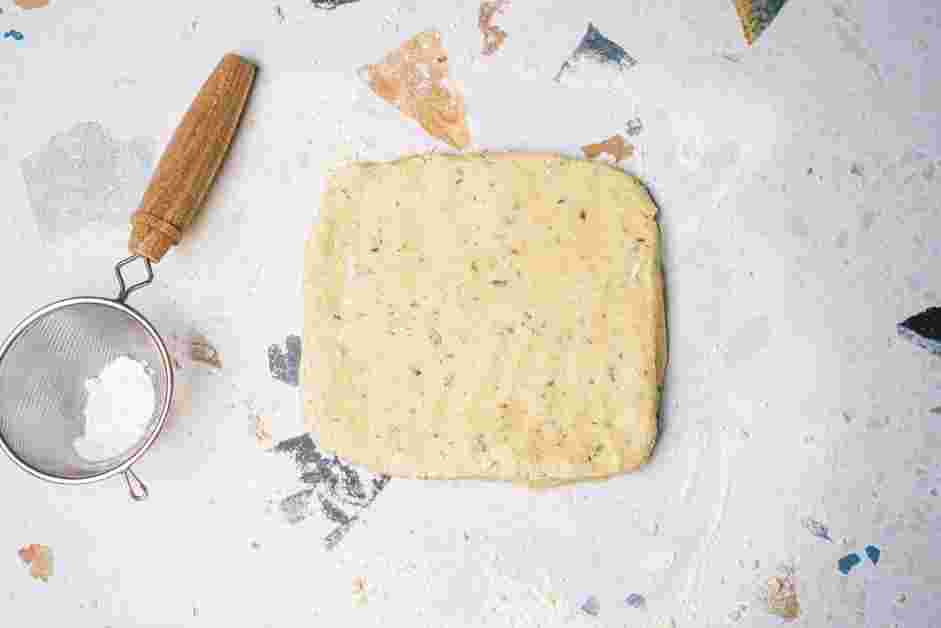 Lavender Shortbread Recipe: Shape it into a rectangular brick-like shape.